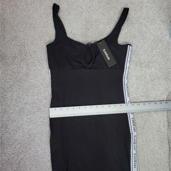 Bebe Black Sleeveless Dress with Keyhole front,  Bebe Logo on the sides - NWT - Picture 9 of 11